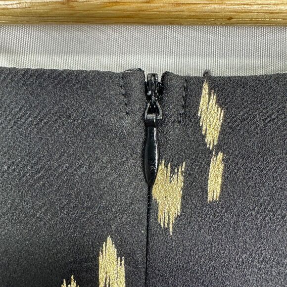 Everly Spaghetti Dress Black and Gold Size Large Racerback Knee Length Flare - Picture 14 of 16